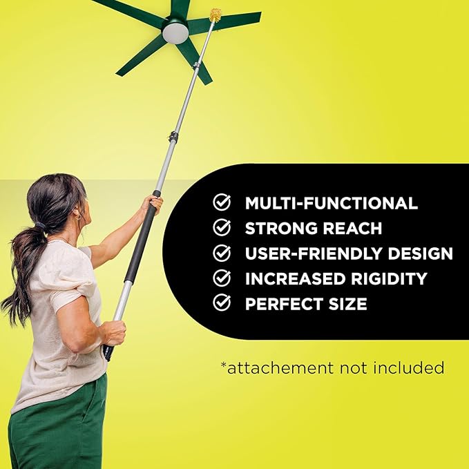 DOCA Telescoping Pole 6-24 Ft - Extension Pole for Cleaning, Feather Duster, Window Washing Kit, Paint Roller, Window Squeegee - High Reach Extendable Kit for Indoor & Outdoor - Pole Only