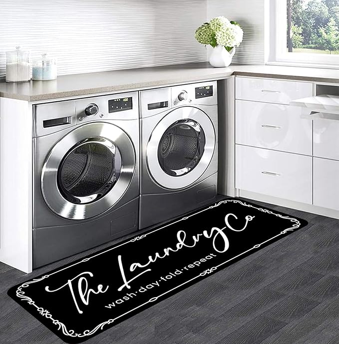 Laundry Room Rug Runner 20"X59" Non Slip Farmhouse Mats Organization and Washable Floor Long Rugs for Laundry Room Accessories Mudroom Kitchen Bathroom Area Rugs Decor