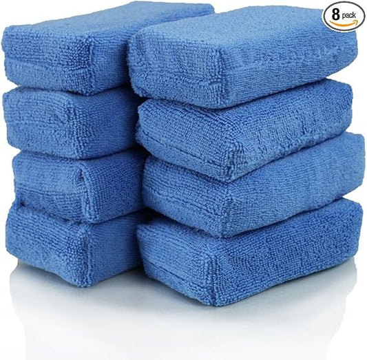 Chemical Guys Premium Grade Microfiber Applicator Pads - Ultra-Soft Foam Core, Safe for Sealants, Tire Dressings, Interior and Exterior Detailing, Car, Truck, SUV, RV, Motorcyle Care, 8 Pack