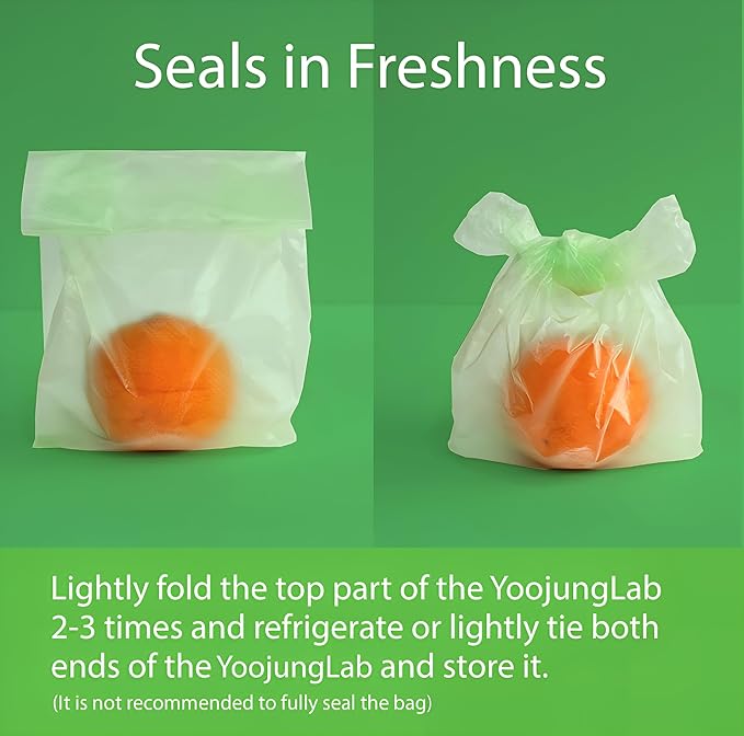Green, Food Storage Bags, 14.17" 18.11" 100bags, Keep Fresh Produce Bags, Food Saver Storage for Fruits, Vegetables, BPA FREE, HDPE, Green color bag, Plastic Bread Bags, Eco-Friendly