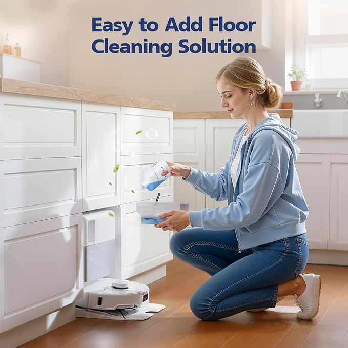 VILLAPOOL Floor Cleaning Solution Compatible with Roborock Robot Vacuums & Wet Dry Vacuums, Deep Cleaning Formula for Hardwood, Tile & Laminate Floors, Gentle and Powerful, 1L (33.8 fl oz)