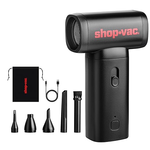 Shop-Vac Electric Air Duster, 100000RPM Cordless Air Blower with Brushless Motor, Rechargeable and Variable Speed Dust Blower for Computer, Keyboard, House, Outdoor and Car