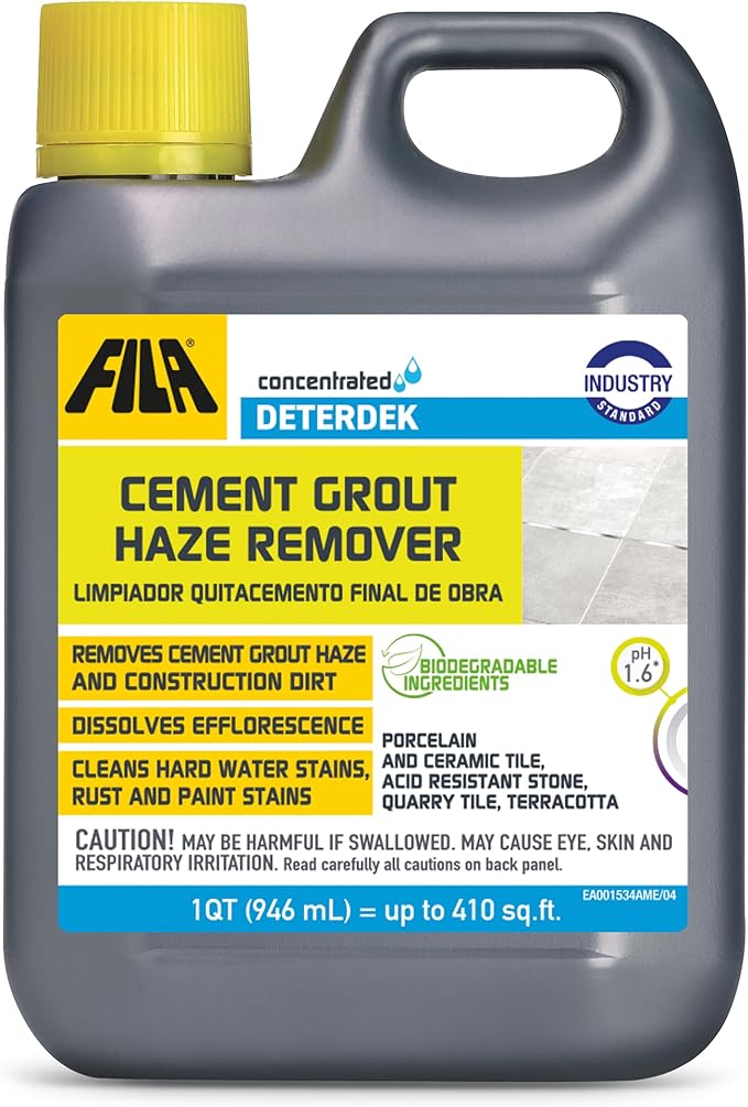 FILA Surface Care Solutions, DETERDEK PRO Cementitious Grout Haze Remover, Effective Against Rust Stain, 1 QT