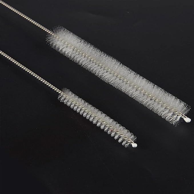 Juvale Stainless Steel Straw Cleaner Brush Set - Extra Thin Straw Cleaner, 2 mm Nylon Bristles - Bottle Brush Cleaner, Extended Reach - Water Bottle Cleaning & Smoothie Tube Tool - Pack of 8, 2 Sizes