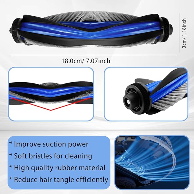 Cleptorize Replacement Parts for ECOVACS DEEBOT T50 Pro Omni/ T50 Omni/ T50 Pro, Accessories including 1 Main Brush, 6 Mop Pads, 4 Dust Bags, 4 HEPA Filters, 4 Side Brushes, 1 Cleaning Tool