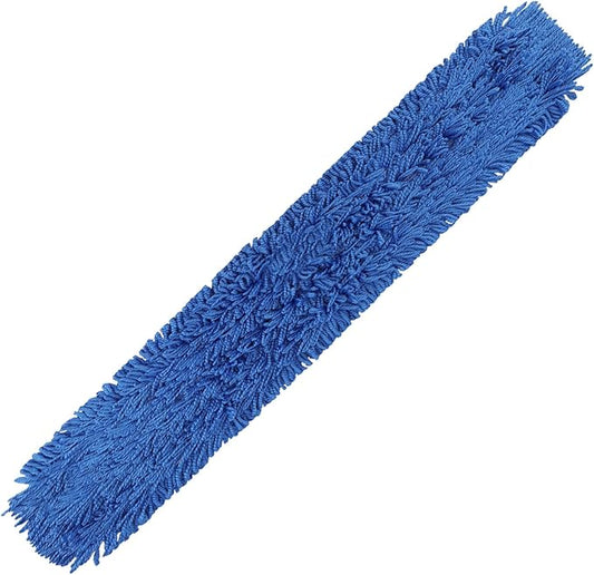 60 Inch Dust Mop Head: Replacement Medium Washable Commercial Mop Head - Sweeper and Janitorial Dust Head Replacement Blue