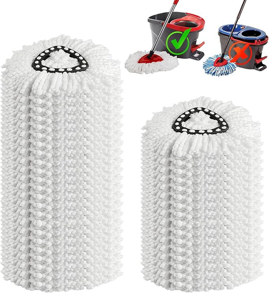 20Pack Spin Mop Replacement Heads, Microfiber Spin Mop Refills for EasyWrin 1-Tank System, 360° Microfiber Replacement Mop Head, Machine Washable Spinning Mop Replace Head for Easy Floor Cleaning