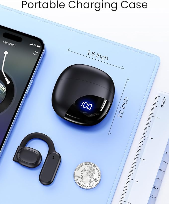 AI Translation Earbuds Real Time 164 Languages 80H Playtime Translator Ear Buds Audifonos Traductores Inglés Español Wireless Earphones Bluetooth Headphones for Travel Business Meeting Learning Black