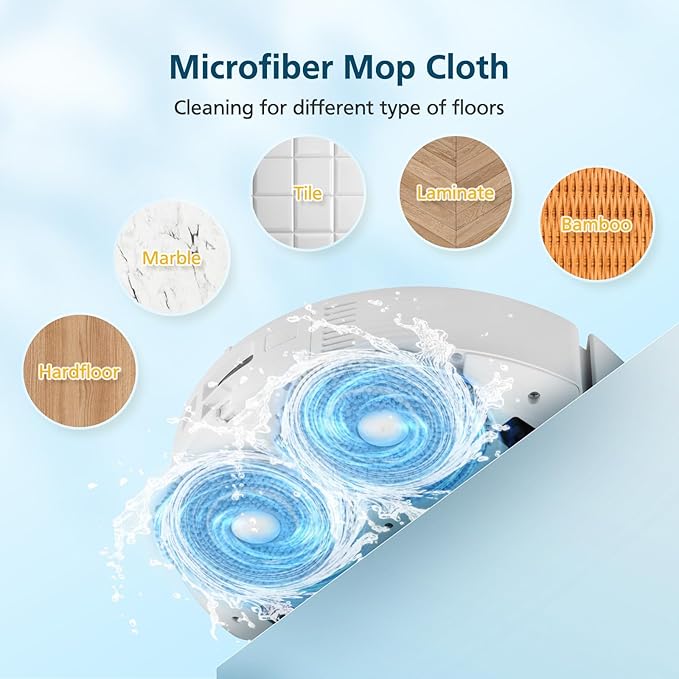 Qrevo S5V Replacement Parts for Roborock Qrevo S5V / Curv/Edge/Edge S5A / Curv S5X, Accessories include 1*Set Main Brush, 4*Mop Pads, 6*Vacuum Bags, 4*Hepa Filters, 4*Side Brush, 2*Cleaning Tool