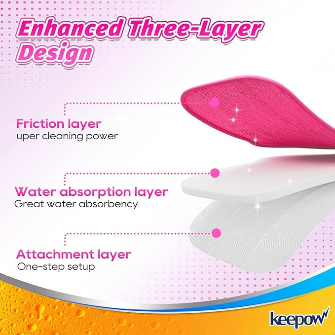 KEEPOW 8 Pack Reusable Microfiber Mop Pads Compatible with Schenley Steam Mop 7 in 1 Cleaner, Washable Replacement Mop Pads Accessories Steam Mops SLFCSM064 & SLFCSM063 for Multi Floor Cleaning