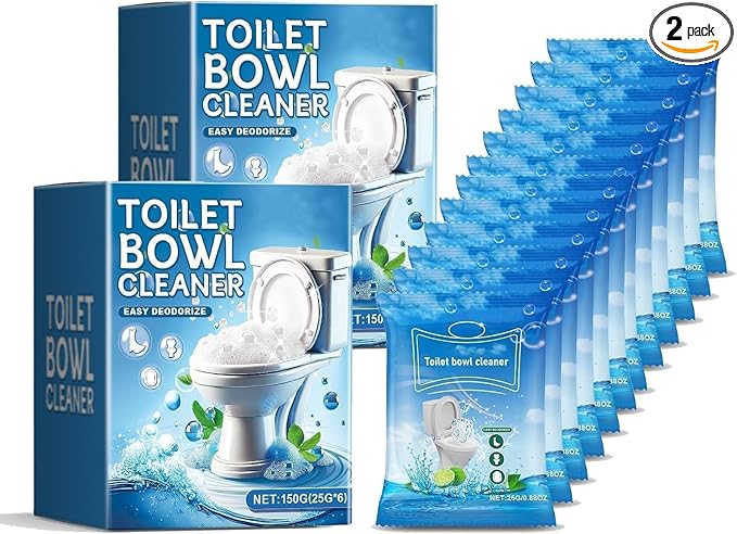 YAGUAN Splash Toilet Cleaner, New Foaming Bowl Toilet Cleaner, Bowl Powder Bathroom Sink and Drain Powder (2 Box 12 Bags)