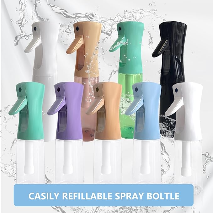 Spray Bottle for Hair Continuous Ultra Fine Mist (200ml) 360° Multi Spray Bottle for Plants, Cleaning, Skin Care Leakproof & Durable 1 Pack
