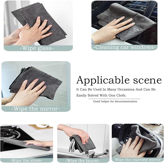 5pcs 9×7 Inches Real Magic Cloth Thickened Magic Cleaning Cloth Microfiber Magic Cleaning Cloth for Mirror, Glass, Window and Cars