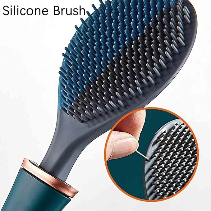 2025 New Modern Flexible Silicone Toilet Caspa for Home，Silicone Toilet Bowl Brush & Holder Set, Wall Mounted Cleaning Kit with Dispenser, Flexible & Hygienic Bathroom Scrubber for Home (#A+C)