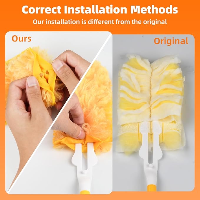 30 Pack 360 Dusters Refills for Swiffer Dusters, Unscented Heavy Duty Duster Kit Disposable Dusters Refills with 1 Handle for Cleaning Furniture, Blinds, Ceiling Fans