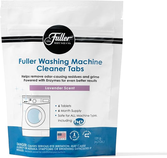 Fuller Washing Machine Cleaner Tablets – Washer Cleaner for Front Load, Top Load - Removes Odor, Dirt, Grime, Lavender Scent, Septic Safe (Pack of 4)