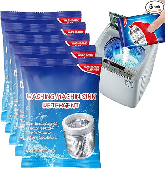 ATHNO Powerful Stain Remover Washer Tank Cleaner,Powder Washing Machine Cleaner,Top Load and Front Load Washers,Descaler for Drum,Tub & All Internal Parts (5PCS)