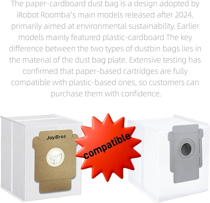 Replacement Dust Bags for iRobot Roomba All Series 104 2in1 105 106 Vac,Plus 405, 505 Combo, Essential 2 Q052, Max 705 Vac Disposable Vacuum Bag Accessories Parts 12-Pack
