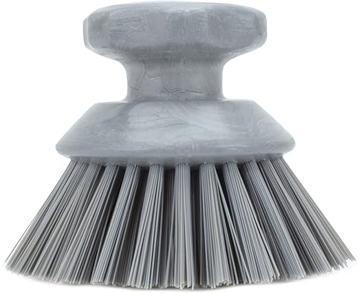 SPARTA 42395EC23 Plastic Scrubber Brush, Round Brush, Dish Scrub Brush With Color Coded For Cleaning, Kitchen, Bathroom, Bathtub, Dishes, Sink, 5 X 5 X 4 Inches, Gray