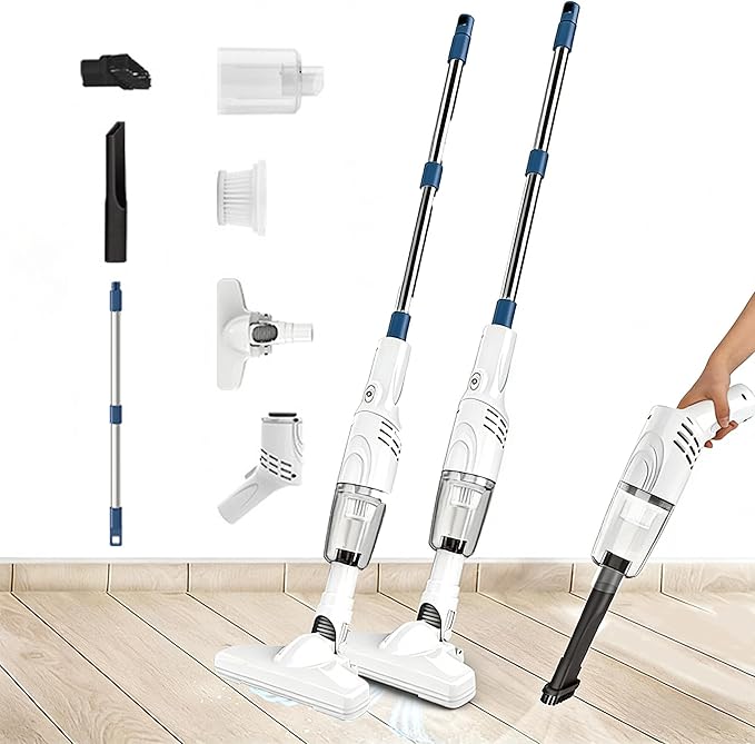2026 New Stick Vacuum Cordless Rechargeable, Carpet Shampooer Machine Deep Cleaner, Cordless Vacuum Cleaners for Home, Powerful Smart 2-in-1 Vacuuming & Mopping for Car, Office & Home Cleaning (2Set)