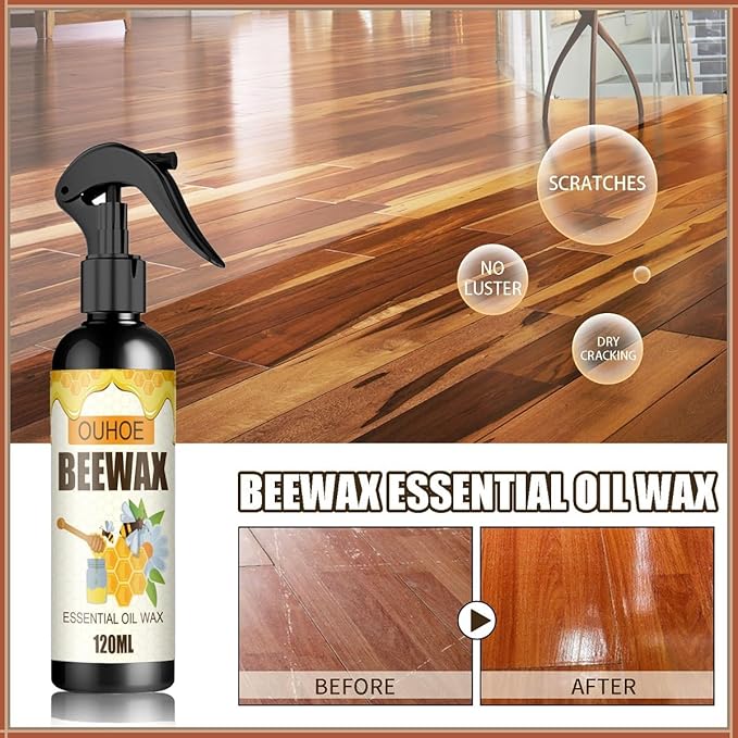 Beeswax Wood Polish, Furniture Polish Multifunctional Spray Used to for Kitchen Living Room Cleaner Care.(1Pcs)