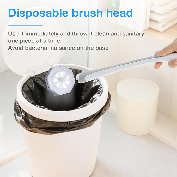 Ganliving 50 Count Toilet Brush Refills,Toilet Refill Pads,Disposable Toilet Brush Heads Compatible with Most Toilet Wand Refills for Home and Bathroom Cleaning