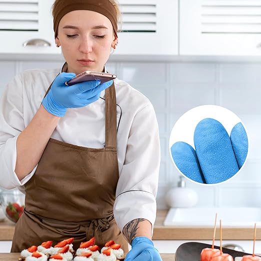 Disposable Nitrile Exam Gloves, Blue, Nitrile Gloves Disposable Latex Free, Medical Gloves, Cleaning Gloves, Food-Safe Rubber Gloves, Powder Free, Non-Sterile, 1000-ct Case (Medium)