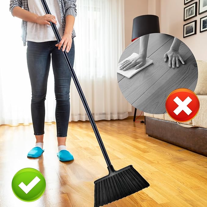 Xifando 54 Inch Long Metal Handle Household Broom - Adjustable Heavy-Duty Broom for Indoor and Outdoor Cleaning, Suitable for Homes, Garages, Kitchens, Bathrooms, Malls, Offices, and Yards
