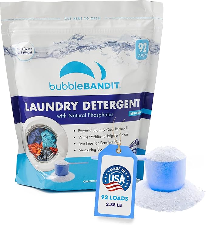 Laundry Detergent Powder with Phosphate - For All Machines, Fresh Clean Scent - Mess-Free - With Scoop - Safe for All Fabrics, Greywater & Septic… (46 Ounce Pack of 1)