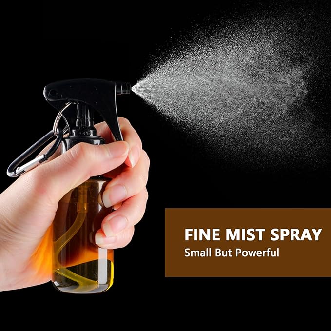 TANSHINE Small Spray Bottle 50ml, Travel Size Mini Fine Mist Water Spray Bottles, Portable Hand Sanitiser Alcohol Spray Bottle, Plastic Refillable Empty Face Mister Spray Bottles with Clip, 5pcs