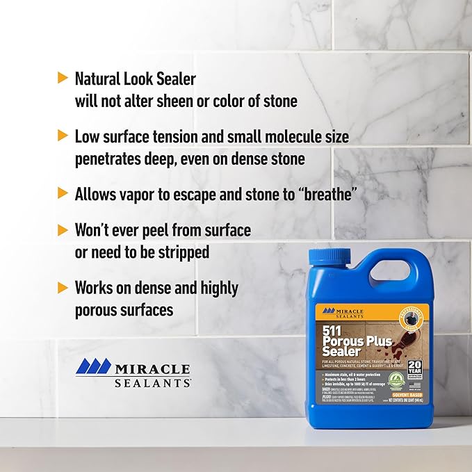 Miracle Sealants 511 Porous Plus Premium Countertop, Stone, and Tile Sealer, Pint