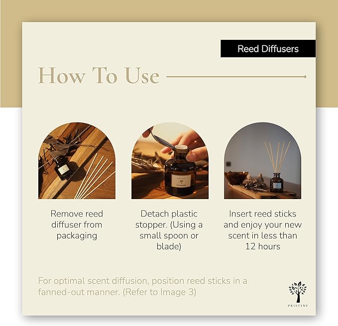 PRISTINE Casa Particular/Inspired by Wyndham Reed Diffuser for Home | Rich Blend of Tobacco Leaves, Sweetness of Guava Reed Diffuser Set, Oil & Reed Diffuser Sticks | Home & Office Decor