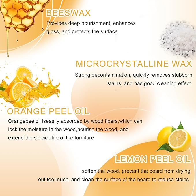 Natural Beeswax Care Spray & Restorer, Bees Wax Furniture Polish and Cleaner, Wood Floor Polish,Bees wax Sprays Cleaner,For Living Room, Kitchen, Leather and Furnitures Polishes (2 PCS,120ML)