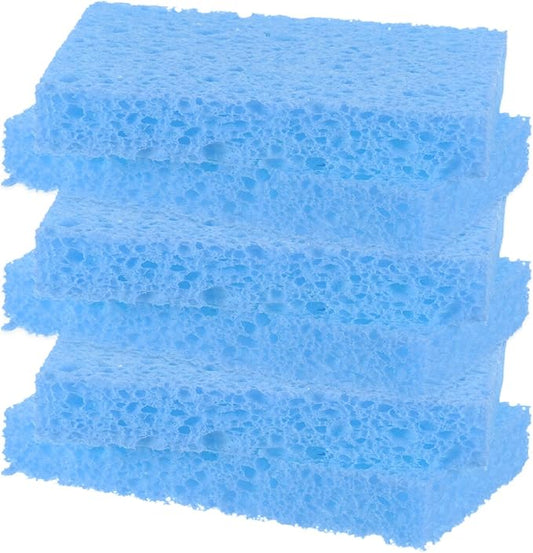 M METERXITY 6-Pack Kitchen Sponges, Condense Eco Cellulose Non-Scratch Scrub Heavy Sponge for Kitchen/Household/Bathroom, Clean Tough Messes Dish Scrubber [Blue]