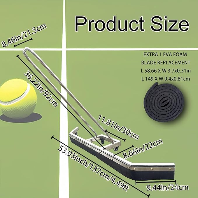 Vaolvpant Port Tennis Court Squeegee Rain Shuttle for Sports Court Water Wiper Device Water Remover Stadium Dust Collector Wiper