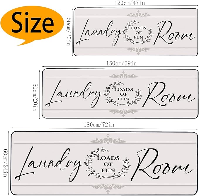 Laundry Room Rug Runner 24"X72" Non Slip Farmhouse Mats Organization and Washable Floor Long Rugs for Laundry Room Accessories Mudroom Kitchen Bathroom Area Rugs Decor