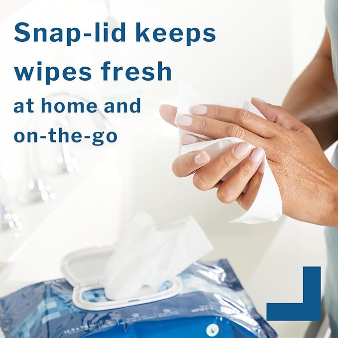 McKesson Washcloth Wipes for Adults, Scented (3 Pack, 144 Washcloths) Disposable Wash Cloths for Body - No-Rinse Formula with Snap Lid - Good for Incontinence and Elderly - 48 Wipes Per Pack