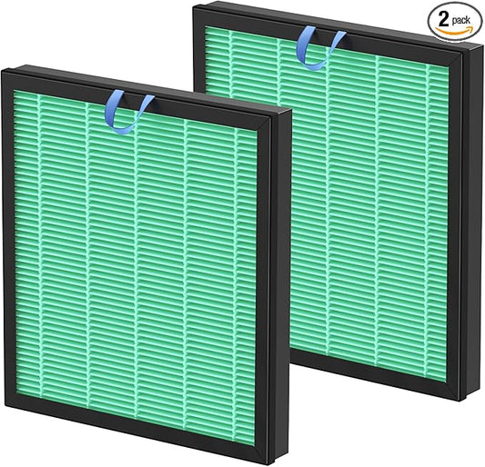 2 Pack Vital 100S Toxin Absorber Replacement Filter for LEVOIT Vital 100S Air Purifier, 3-in-1 Vital 100S Hepa Filter and High-Efficiency Activated Carbon Filter, Replace Part #Vital 100S-RF-TX, Green