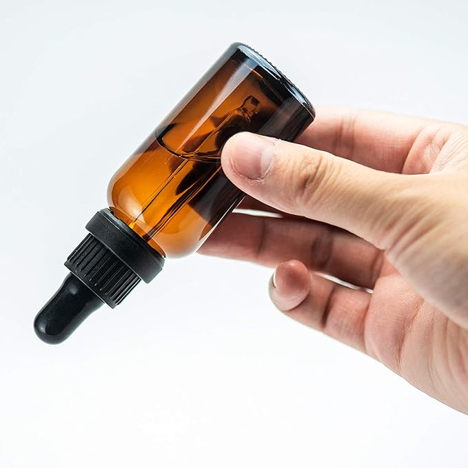 YIZHAO Amber Glass Dropper Bottle 2oz, Tincture Bottles with Glass Dropper, for Essential Oils, Aromatherapy, Cosmetic, Laboratory, Pharmacy, Liquids, Travel –12 Pcs