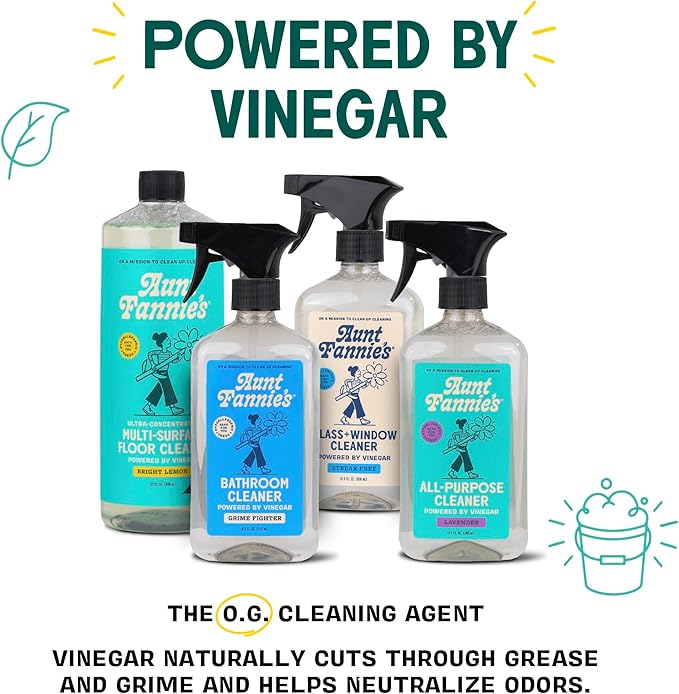 Aunt Fannie's All Purpose Household Cleaner, Multi-surface Spray, Powered by Vinegar for Kitchen, Bath, Windows and Countertops, Lavender Scent (Pack of 6)