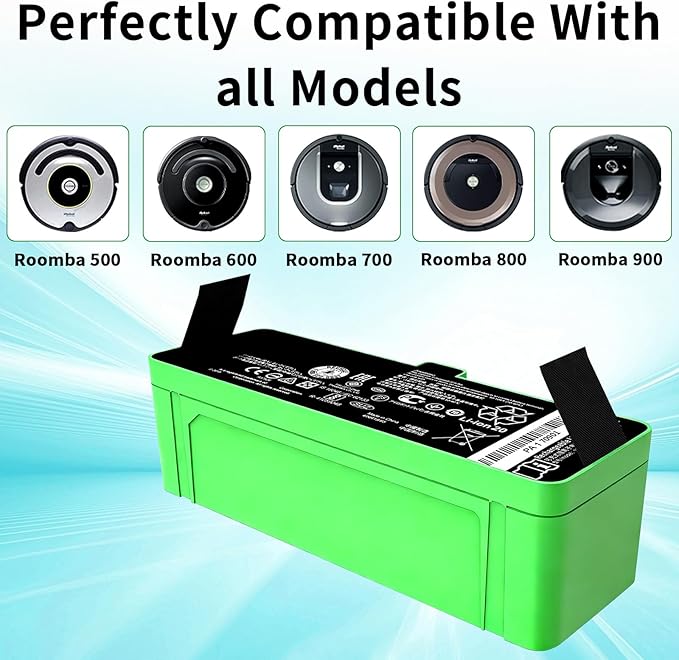 Lcenerga 3300mAh 1800Li Battery for iRobot Roomba Replacement for Roomba 1800Li Lithium Ion Battery Compatible with Roomba 980 960 895 890 860 695 680 690 675 640 614 500 Series 14.4v 47.52Wh