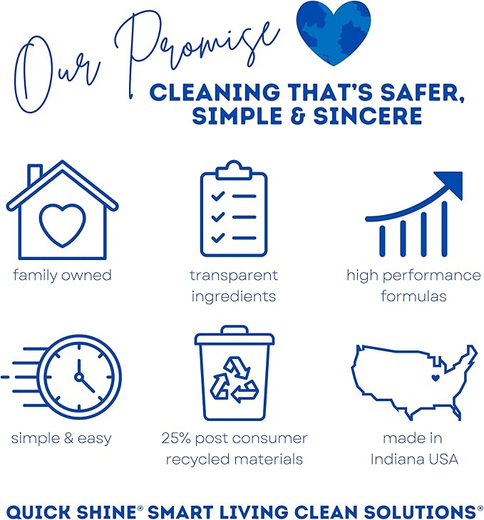 Quick Shine Multi Surface Floor Finish 64oz | Cleaner & Polish to use on Hardwood, Laminate, Luxury Vinyl Plank LVT, Tile & Stone | Safer Choice w/Clean Shine Technology | Shine-Protect-Refresh
