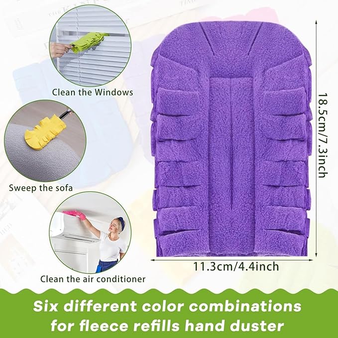 360° Electrostatic Duster Refills — The Sustainable Choice for a Dust-Free Home, Washable & Reusable, High-Density Microfiber (1 Handle + 5 Refills)