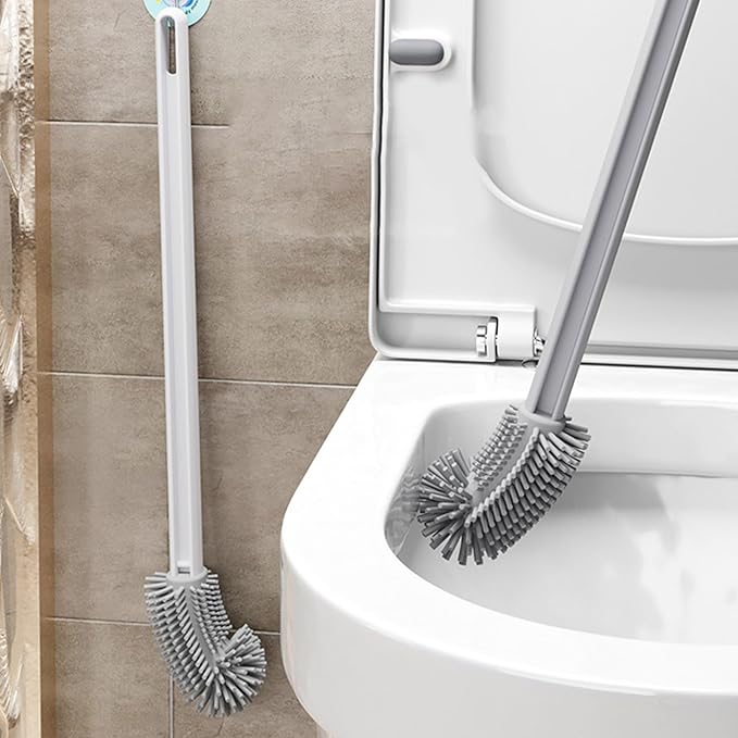 Bendable Silicone Toilet Brush, Flexible Head for | Ergonomic Grip, Bowl Replacement Tool