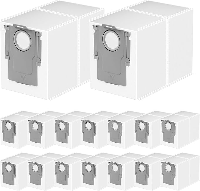 16 Packs Q Revo Dust Bags for Roborock QV 35A/QV 35S/Qrevo S5V/Saros 10/10R/Qrevo/Q RevoS/Qrevo Pro/Plus/MaxV/Master/Curv S5X/Edge S5A/S8 MaxV/S8 Max Ultra Robot Vacuum Cleaner, 3.5L Large Capacity