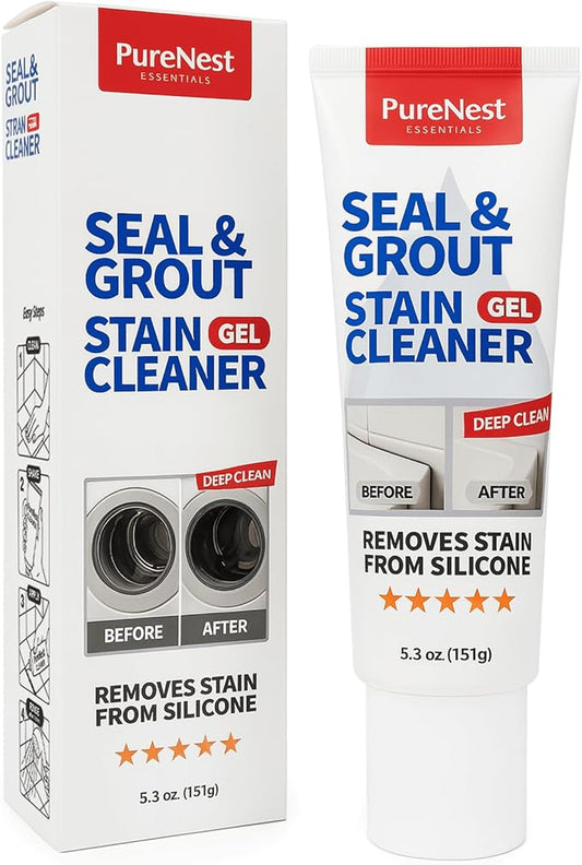 PureNest Super Easy Seal Stain Cleaner – No-Scrub Formula – Removes Stains from Seals, Sillicone Caulking, Shower Walls, Bathtubs, Refrigerator Gasket & Front Load Washer Seal – 5.3 oz