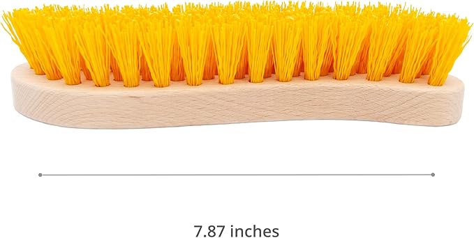 Scrub Brush - Stiff Bristle Brush for Deep Cleaning, Nylon Brush with Hard Bristle, Utility Hand Brush for Indoor and Outdoor, Wooden Scrubbing Brush, Hard Brush Heavy Duty Boot Hand Scrubber