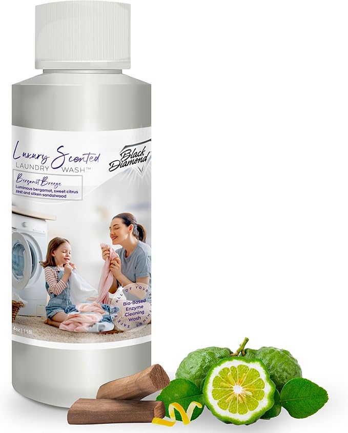 Black Diamond Stoneworks Bergamot Breeze Luxury Scented Laundry Wash, Premium Quality Detergent, Superior Cleaning Performance, Long-Lasting Fragrance, Trial Size.