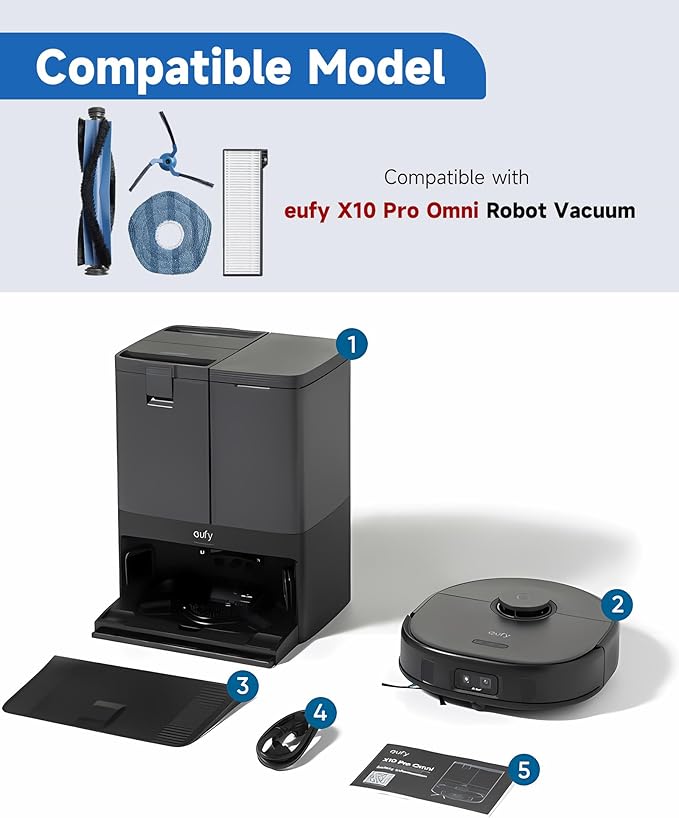 CHIKIXSON Replacement Parts for Eufy X10 Pro Omni Robotic Vacuum Cleaner - Quality Accessories for Better Cleaning Performance