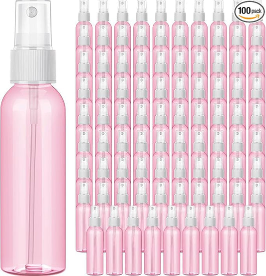Tanlade 100 Pcs 2oz Small Spray Bottles Refillable Mini Spritzer Clear Empty Plastic Spritz Bottle Refillable Reusable Travel Size Mist Sprayer for Travel Cleaning Perfume Liquid(Red)